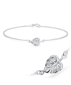 Designed Leaf Silver Bracelet BRS-592